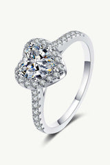 1 Carat Moissanite Heart-Shaped Ring - Trendsi - Flyclothing LLC