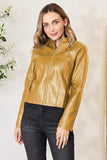 Mock Neck Zip Up Jacket - Trendsi - Flyclothing LLC