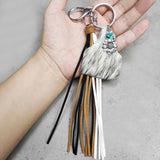 Turquoise Fringe Detail Key Chain - Trendsi - Flyclothing LLC