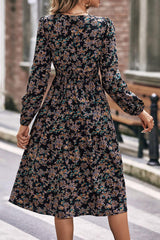 Floral Spliced Lace V-Neck Dress - Flyclothing LLC