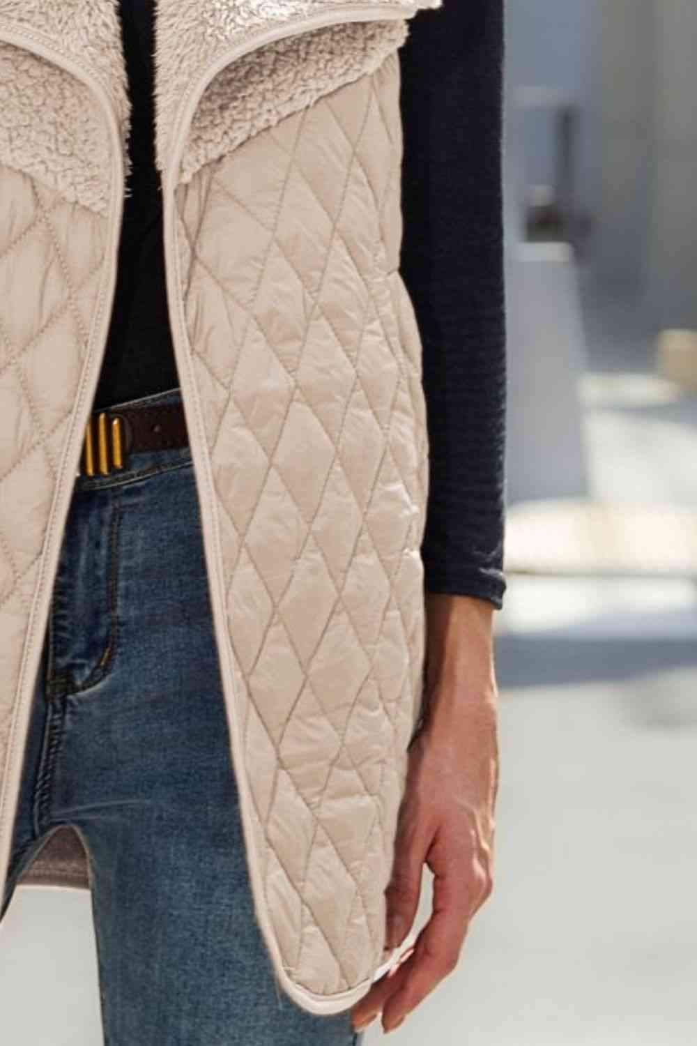 Open Front Collared Vest - Trendsi - Flyclothing LLC