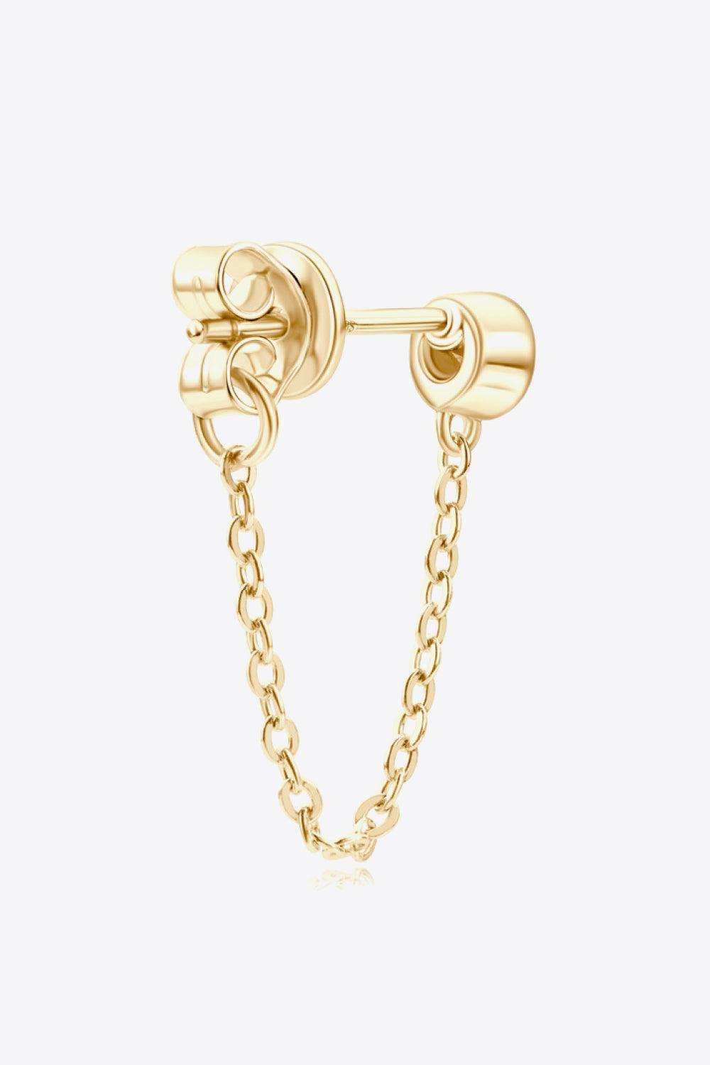 Inlaid Moissanite Chain Earrings - Trendsi - Flyclothing LLC