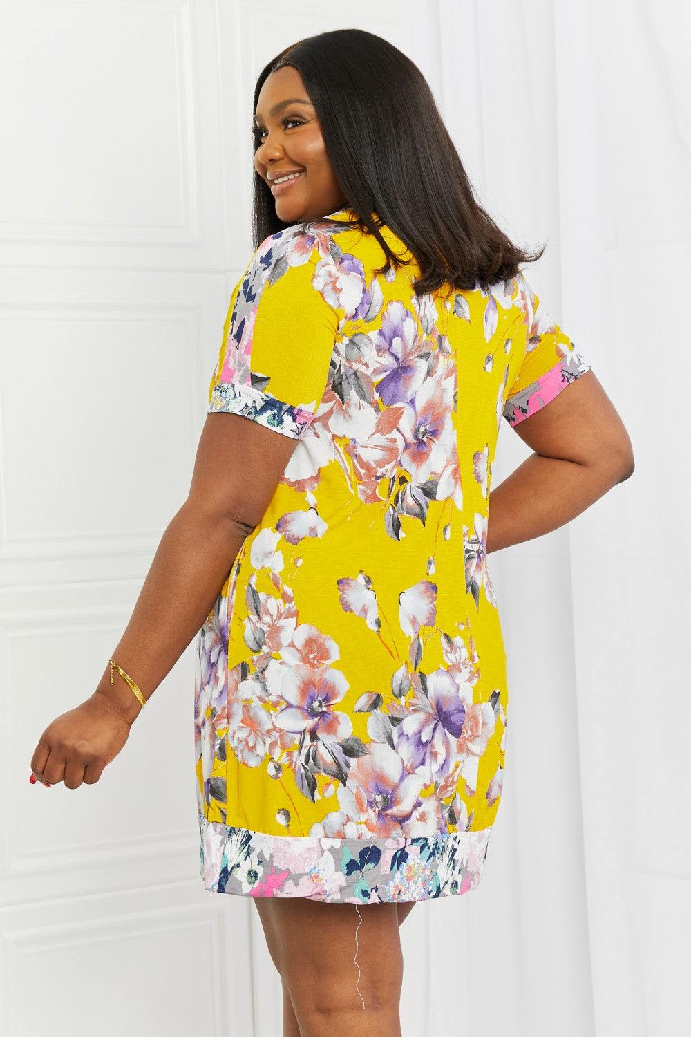 Celeste In The Meadow Full Size Contrast Mini Dress - Trendsi