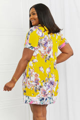 Celeste In The Meadow Full Size Contrast Mini Dress - Trendsi