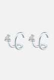 Moissanite 925 Sterling Silver Cuff Earrings - Trendsi - Flyclothing LLC