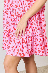 Double Take Short Flounce Sleeve Tiered Dress - Trendsi - Flyclothing LLC