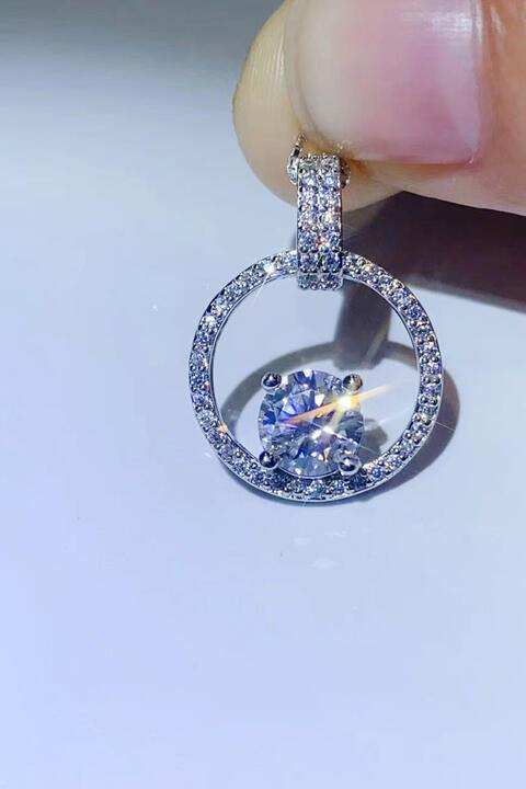 1 Carat Moissanite 925 Sterling Silver Necklace - Trendsi - Flyclothing LLC
