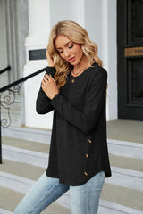 Round Neck Long Sleeve T-Shirt - Trendsi