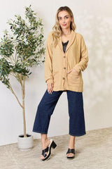 Heimish Full Size Button Up Long Sleeve Cardigan - Trendsi