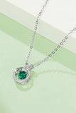 Lab-Grown Emerald Pendant Necklace - Trendsi - Flyclothing LLC