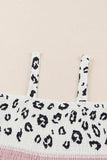 Leopard Color Block Smocked Jumpsuit - Trendsi - Flyclothing LLC