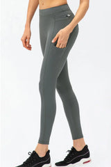 Full Size Slim Fit High Waist Long Sports Pants with Pockets - Trendsi - Flyclothing LLC
