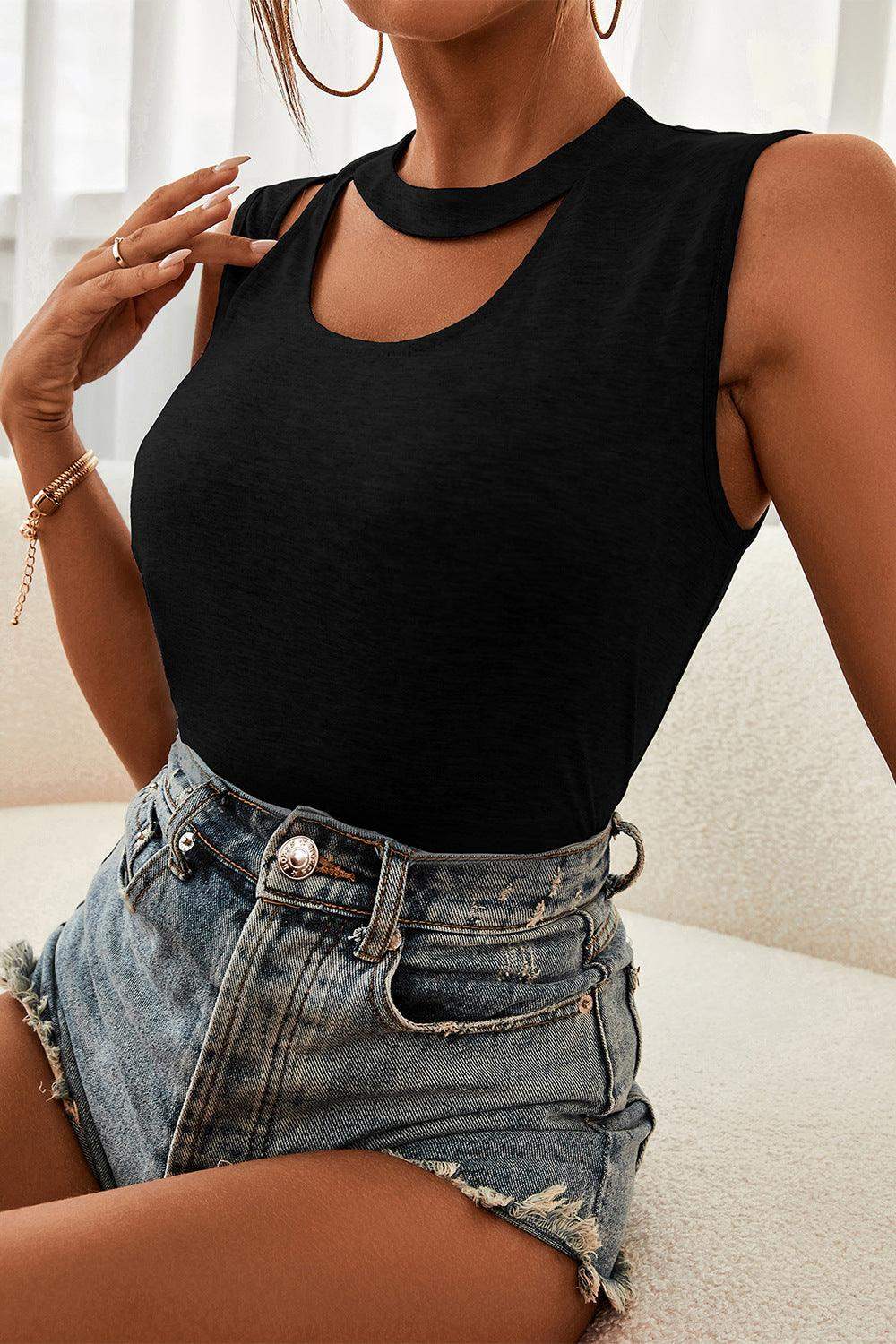 Cutout Sleeveless Top - Trendsi - Flyclothing LLC