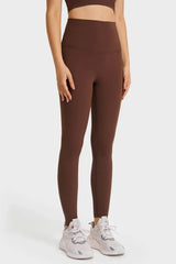 Feel Like Skin Elastic Waistband Yoga Leggings - Trendsi - Flyclothing LLC