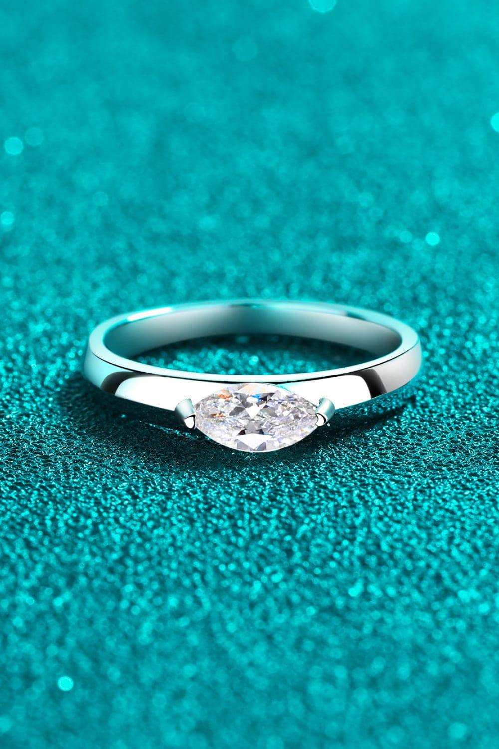 Moissanite Rhodium-Plated Ring - Trendsi - Flyclothing LLC