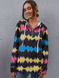 Contrast Quarter Zip Dropped Shoulder Hoodie - Trendsi - Flyclothing LLC