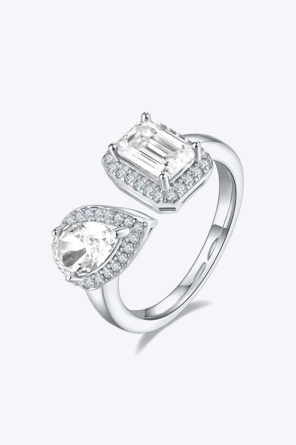 1 Carat Moissanite 925 Sterling Silver Open Ring - Trendsi - Flyclothing LLC
