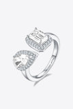 1 Carat Moissanite 925 Sterling Silver Open Ring - Trendsi