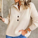 Collared Neck Rib-Knit Top - Trendsi - Flyclothing LLC
