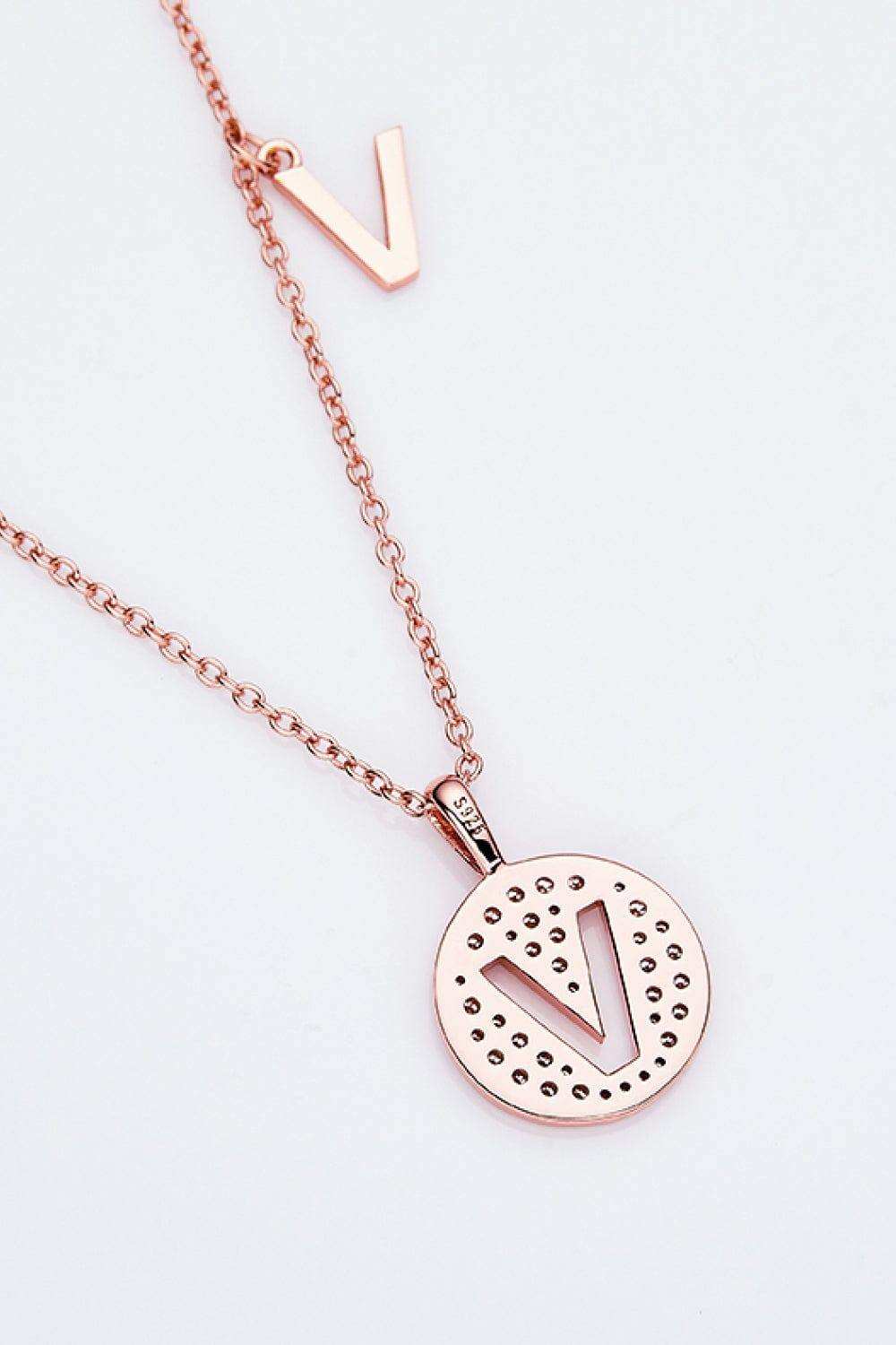 Moissanite U to Z Pendant Necklace - Trendsi - Flyclothing LLC
