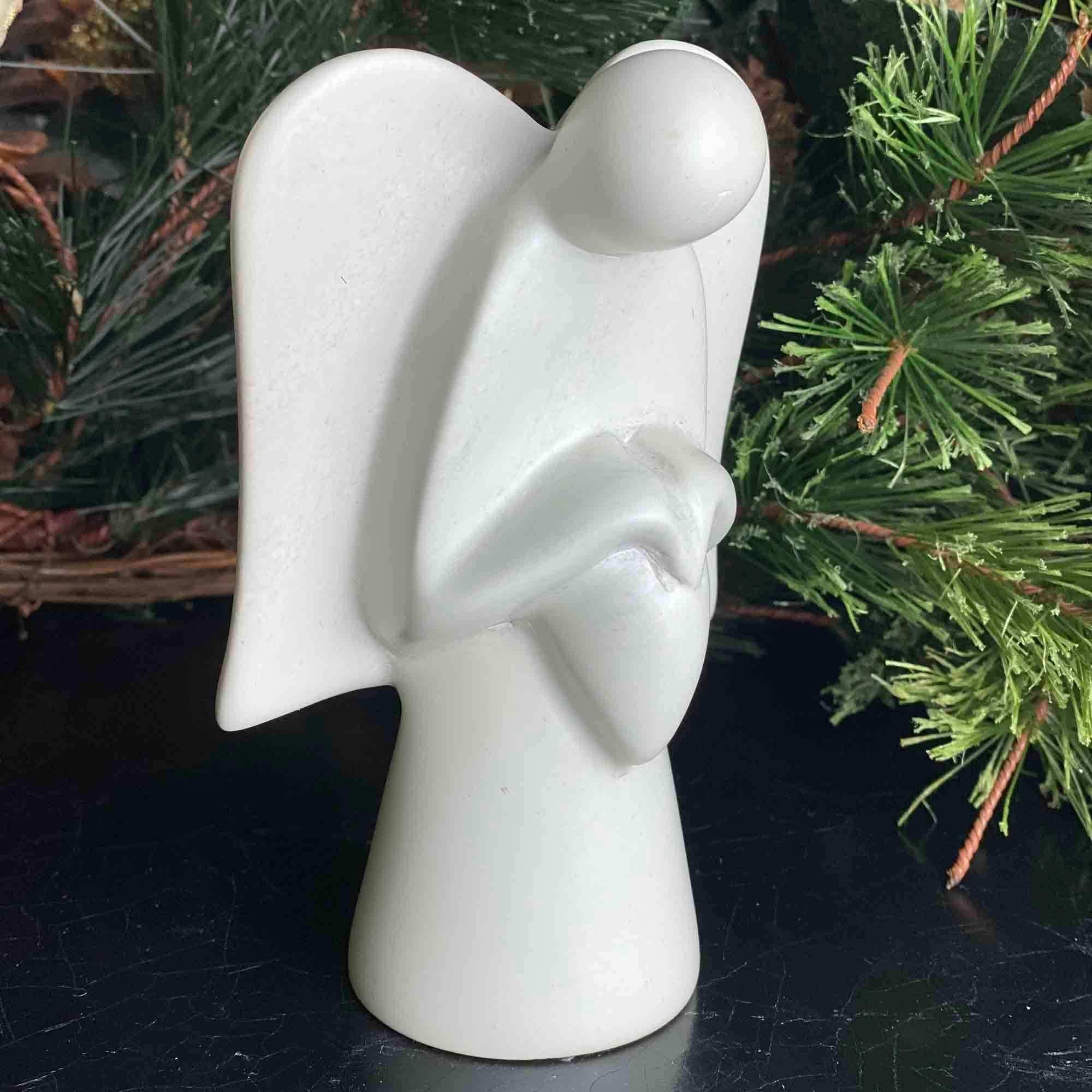 Angel Soapstone Sculpture Holding Heart - SMOLArt - Flyclothing LLC
