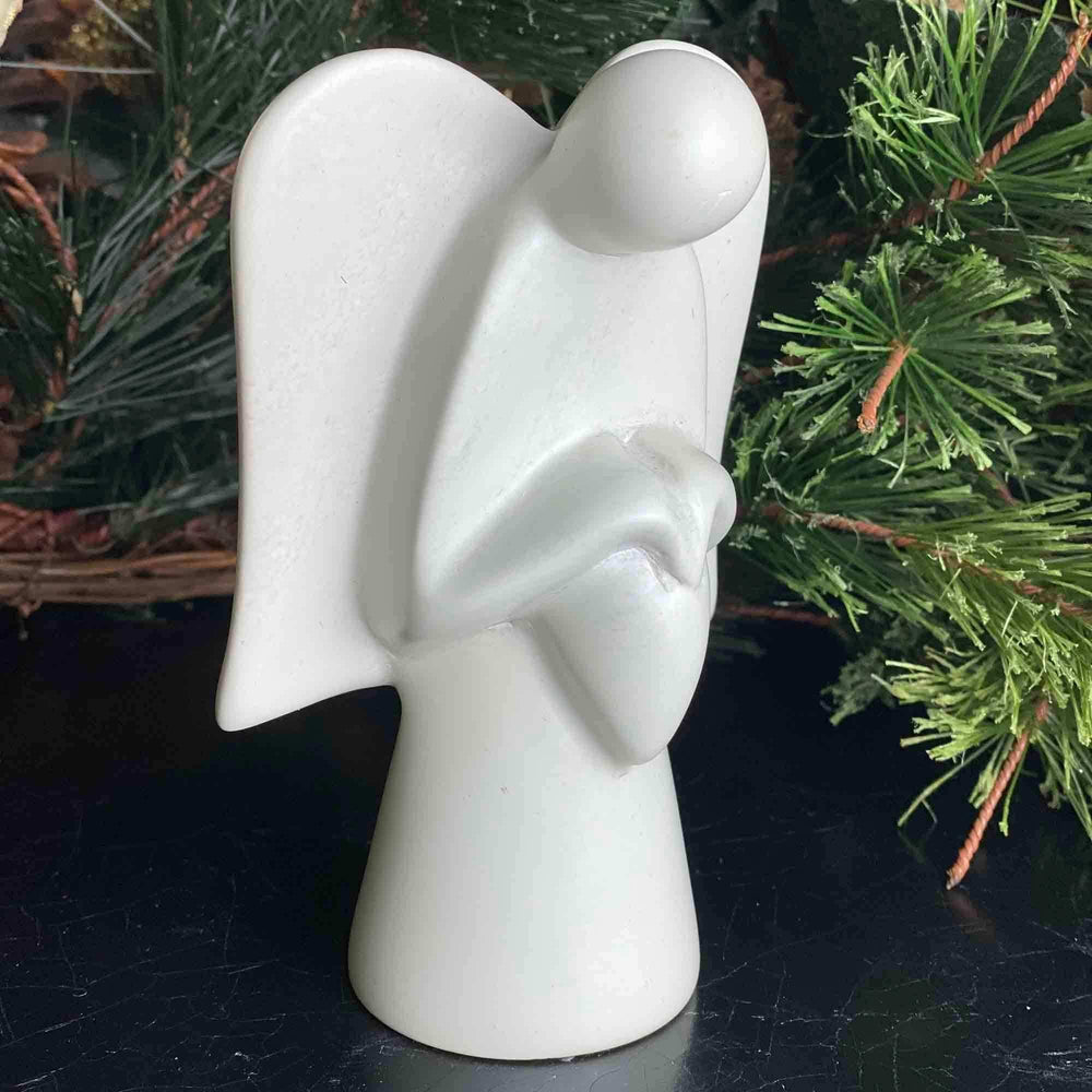 Angel Soapstone Sculpture Holding Heart - SMOLArt - Flyclothing LLC