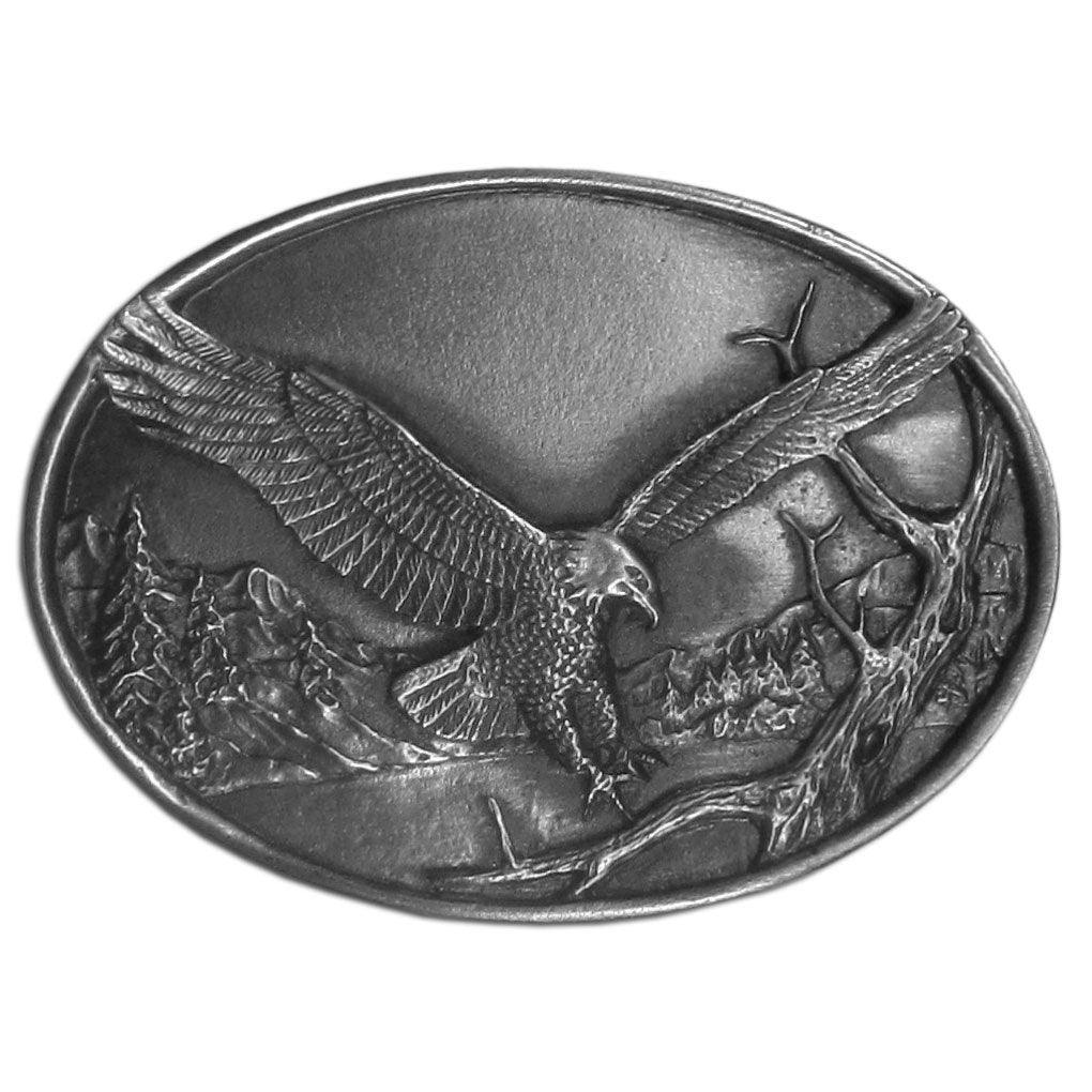 Small Eagle Antiqued Belt Buckle - Siskiyou Buckle