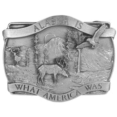 Alaska Is What America Antiqued Belt Buckle - Siskiyou Buckle