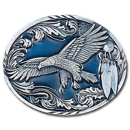 Western Eagle/Feathers Enameled Belt Buckle - Flyclothing LLC