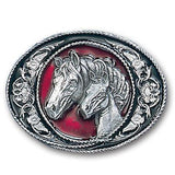 Horse and Colt Enameled Belt Buckle - Siskiyou Buckle