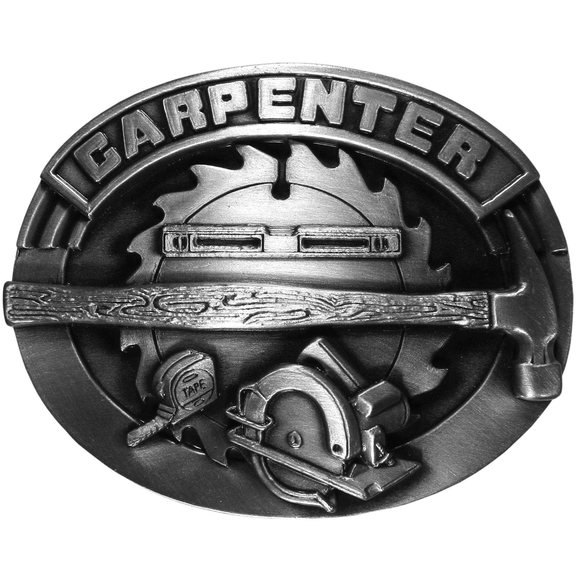Carpenter Antiqued Belt Buckle - Siskiyou Buckle - Flyclothing LLC