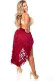 Daisy Corsets Red High Low Lace Skirt - Daisy Corsets