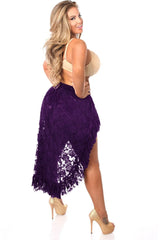 Daisy Corsets Plum High Low Lace Skirt - Daisy Corsets - Flyclothing LLC