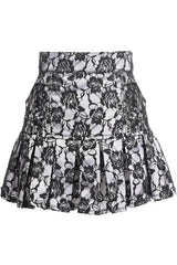 Daisy Corsets White Satin w/Black Lace Overlay Lace-Up Skirt - Daisy Corsets - Flyclothing LLC