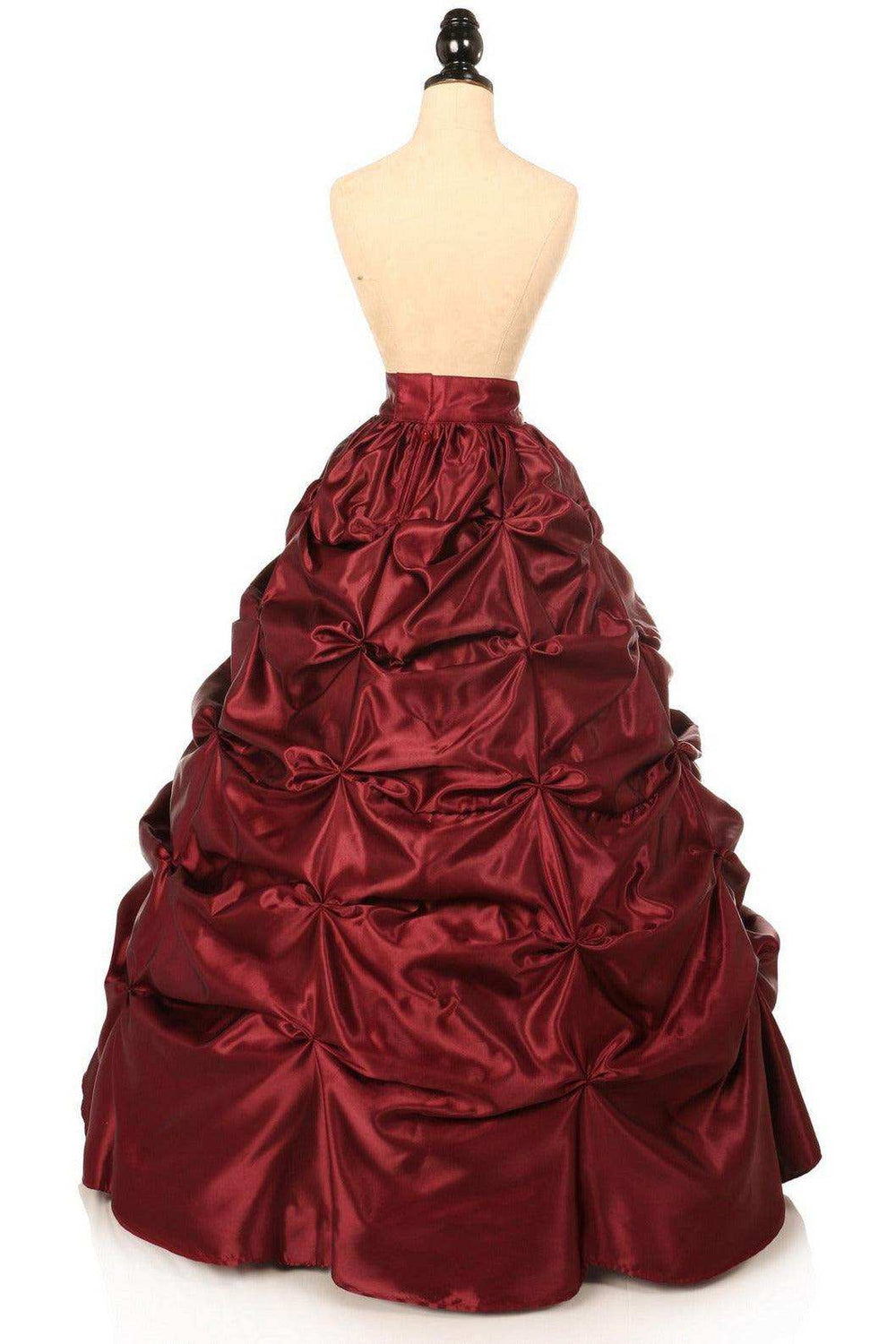 Daisy Corsets Wine Satin Pick-Up Long Skirt - Daisy Corsets - Flyclothing LLC