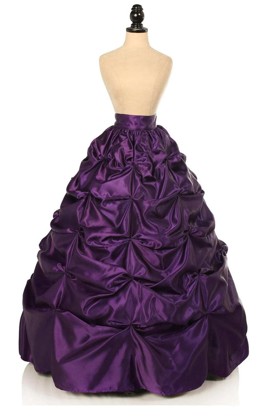 Daisy Corsets Plum Satin Pick-Up Long Skirt - Daisy Corsets - Flyclothing LLC