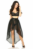 Daisy Corsets Fishnet & Faux Leather High Low Skirt - Daisy Corsets