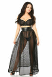 Daisy Corsets Fishnet & Faux Leather Long Skirt - Daisy Corsets