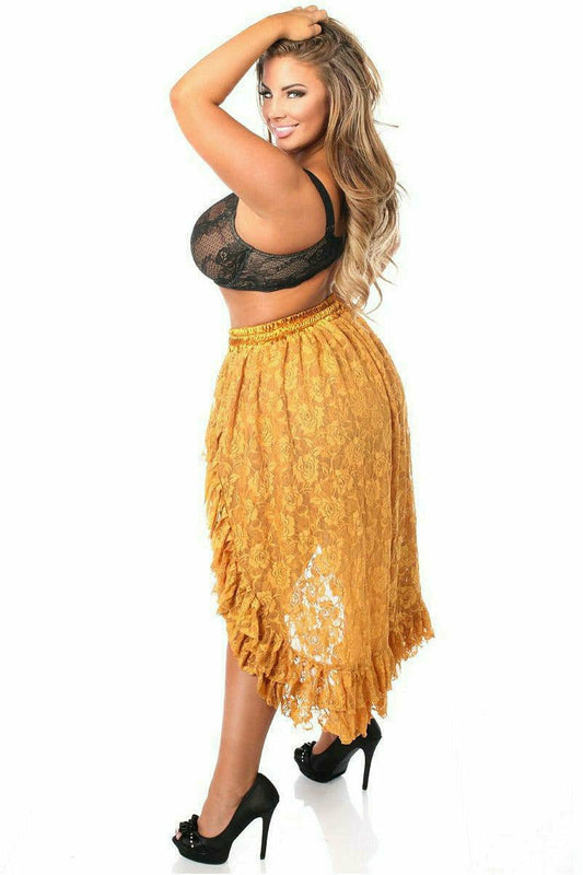 Daisy Corsets Bronze Lace High Low Skirt
