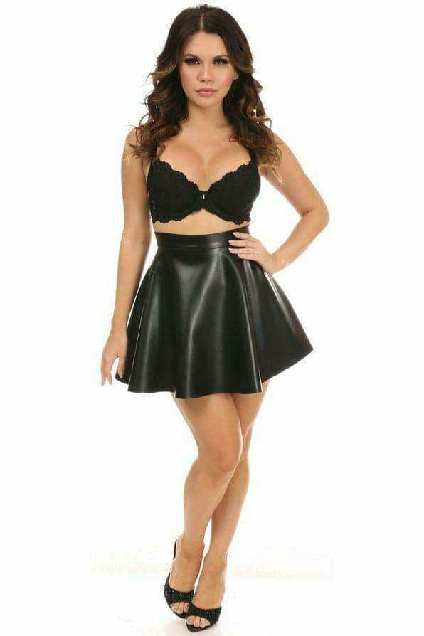 Daisy Corsets Black Faux Leather Skirt - Daisy Corsets - Flyclothing LLC