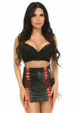 Daisy Corsets Black Faux Leather Lace-Up Skirt w/Red Lacing - Daisy Corsets