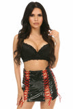 Daisy Corsets Black Patent Lace-Up Skirt w/Red Lacing - Daisy Corsets