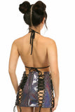 Daisy Corsets Rainbow Fishnet Pattern PVC Lace-Up Skirt - Daisy Corsets