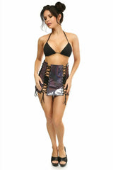 Daisy Corsets Rainbow Fishnet Pattern PVC Lace-Up Skirt - Daisy Corsets - Flyclothing LLC