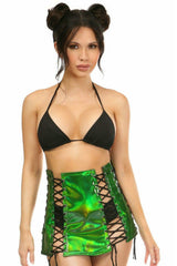 Daisy Corsets Green Holo Lace-Up Skirt - Daisy Corsets