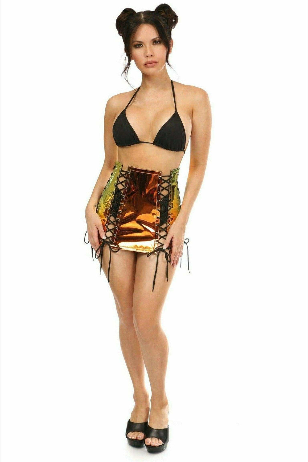 Daisy Corsets Sunset Holo Lace-Up Skirt - Daisy Corsets - Flyclothing LLC