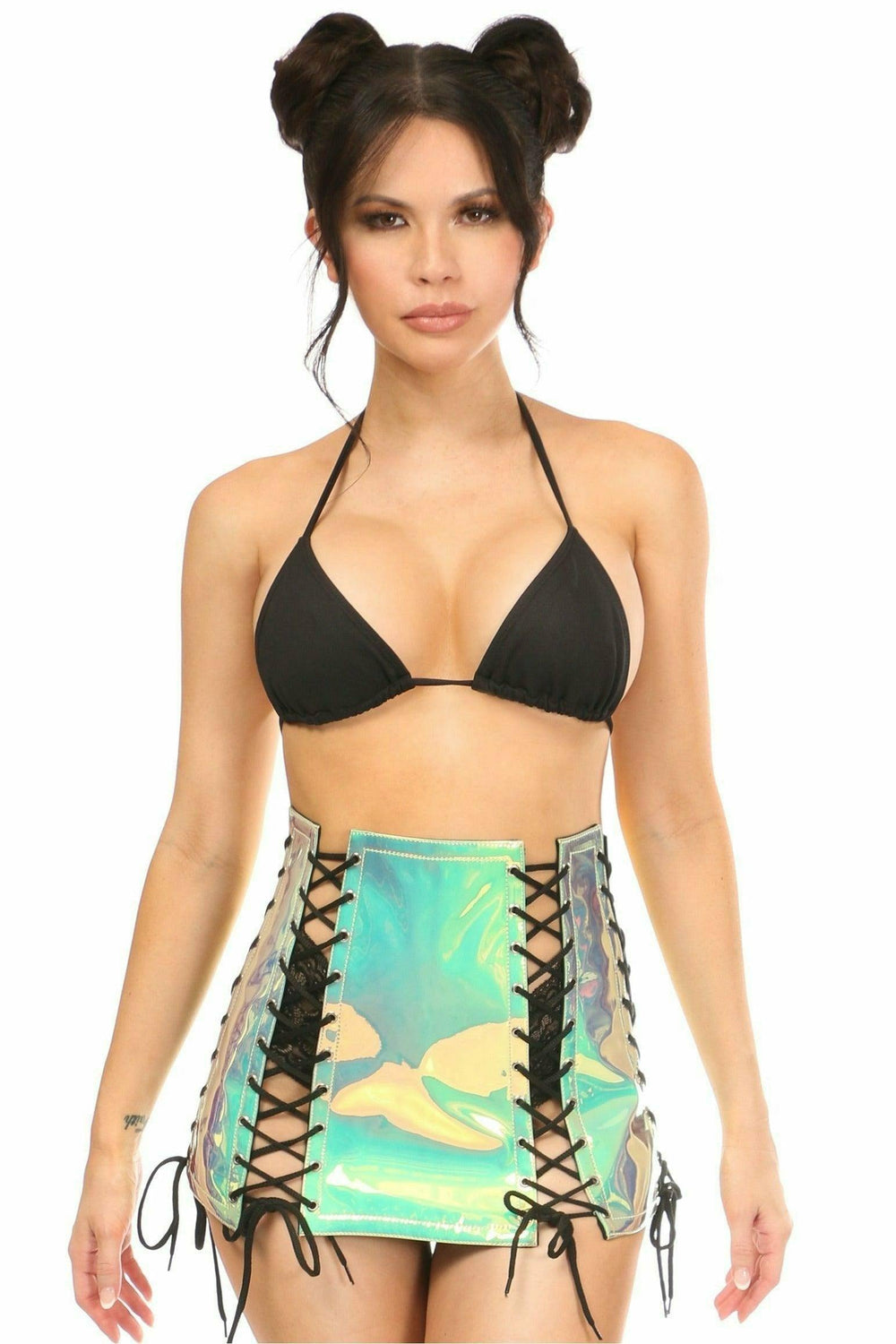 Daisy Corsets Mint Holo Lace-Up Skirt - Daisy Corsets