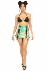 Daisy Corsets Mint Holo Lace-Up Skirt - Daisy Corsets - Flyclothing LLC