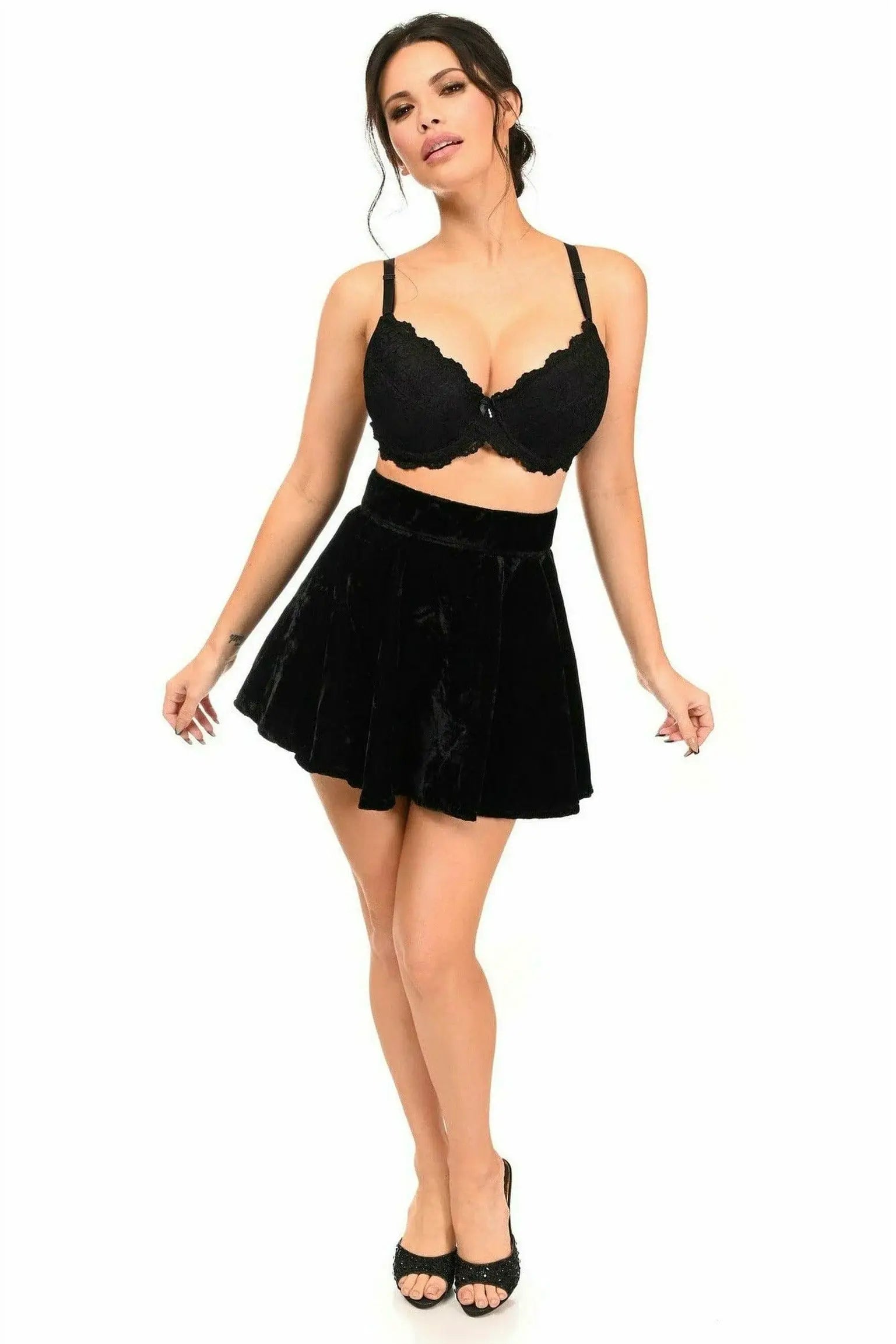 Daisy Corsets Black Velvet Skirt - Daisy Corsets - Flyclothing LLC