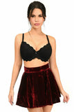 Daisy Corsets Dark Red Crushed Velvet Skirt - Daisy Corsets